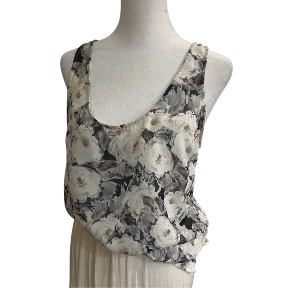American Vintage Floral Tank Top - Blue and White